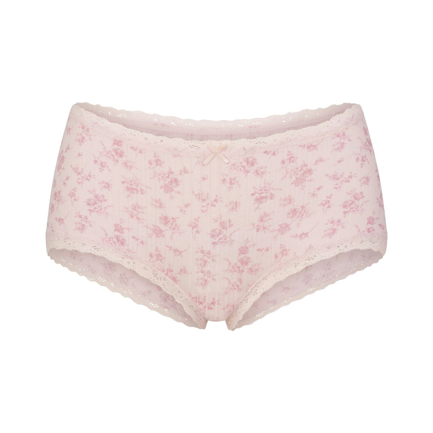 LIGHTWEIGHT COTTON POINTELLE LACE BOY SHORT - BLOOM DAINTY FLORAL