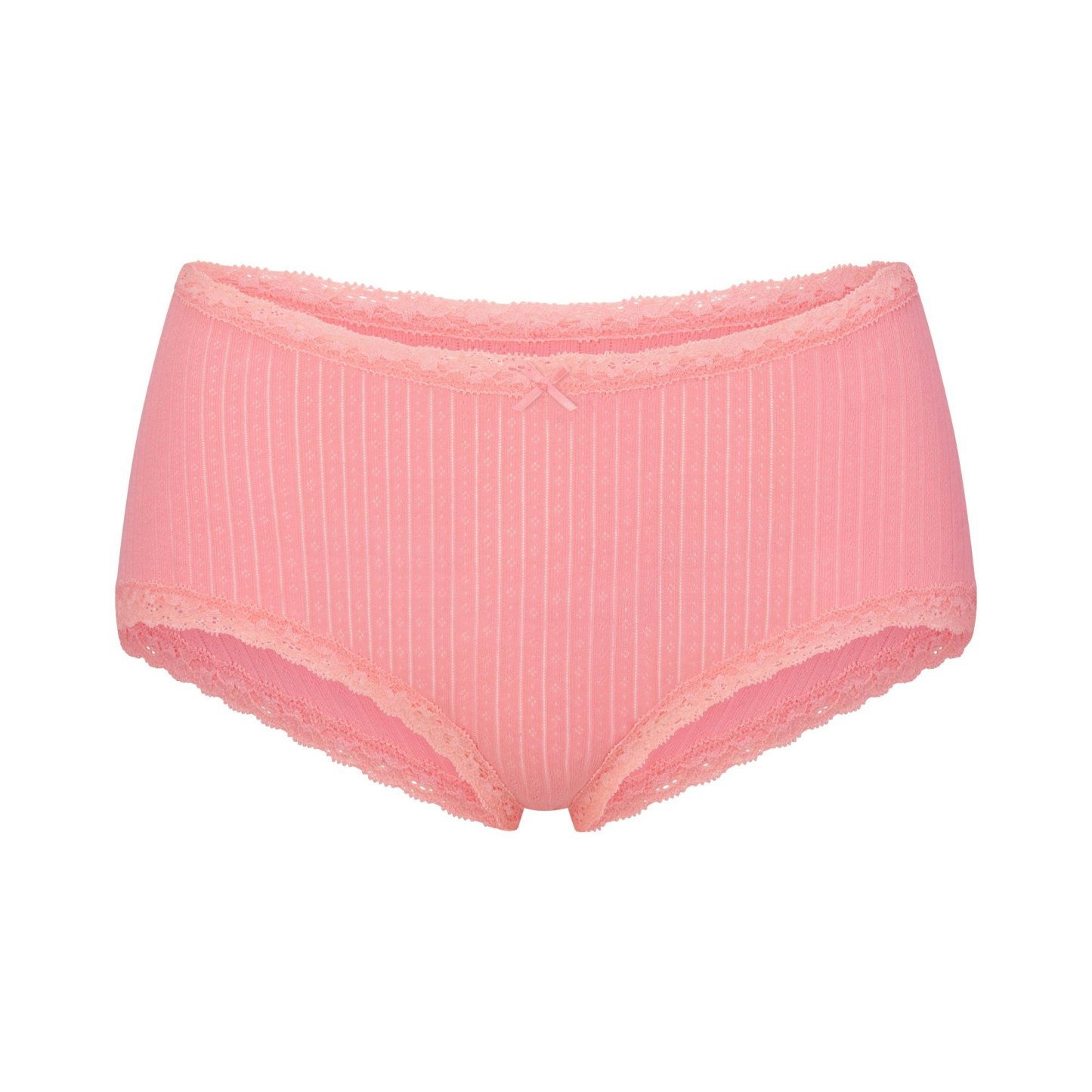 LIGHTWEIGHT COTTON POINTELLE LACE BOY SHORT - MELON TONAL