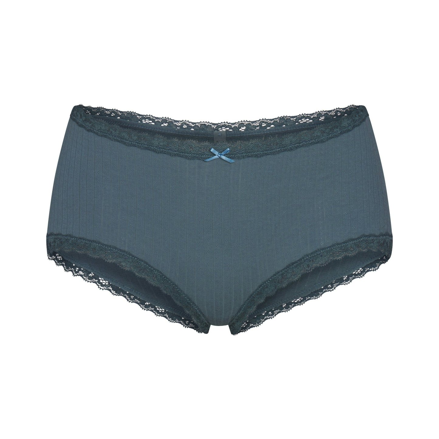 LIGHTWEIGHT COTTON POINTELLE LACE BOY SHORT - ZIRCON TONAL