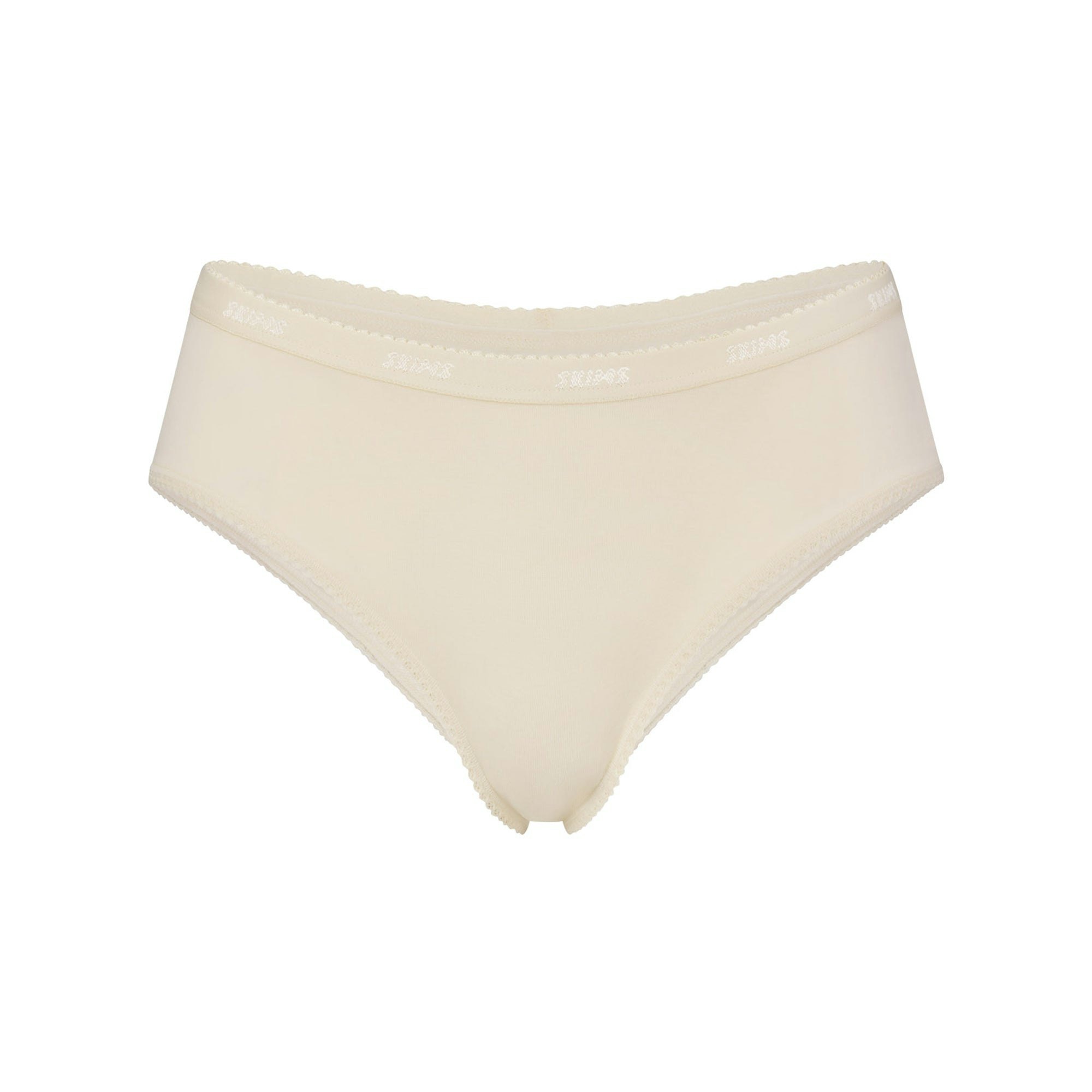LIGHTWEIGHT COTTON LOGO PICOT HIPSTER - BUTTER TONAL