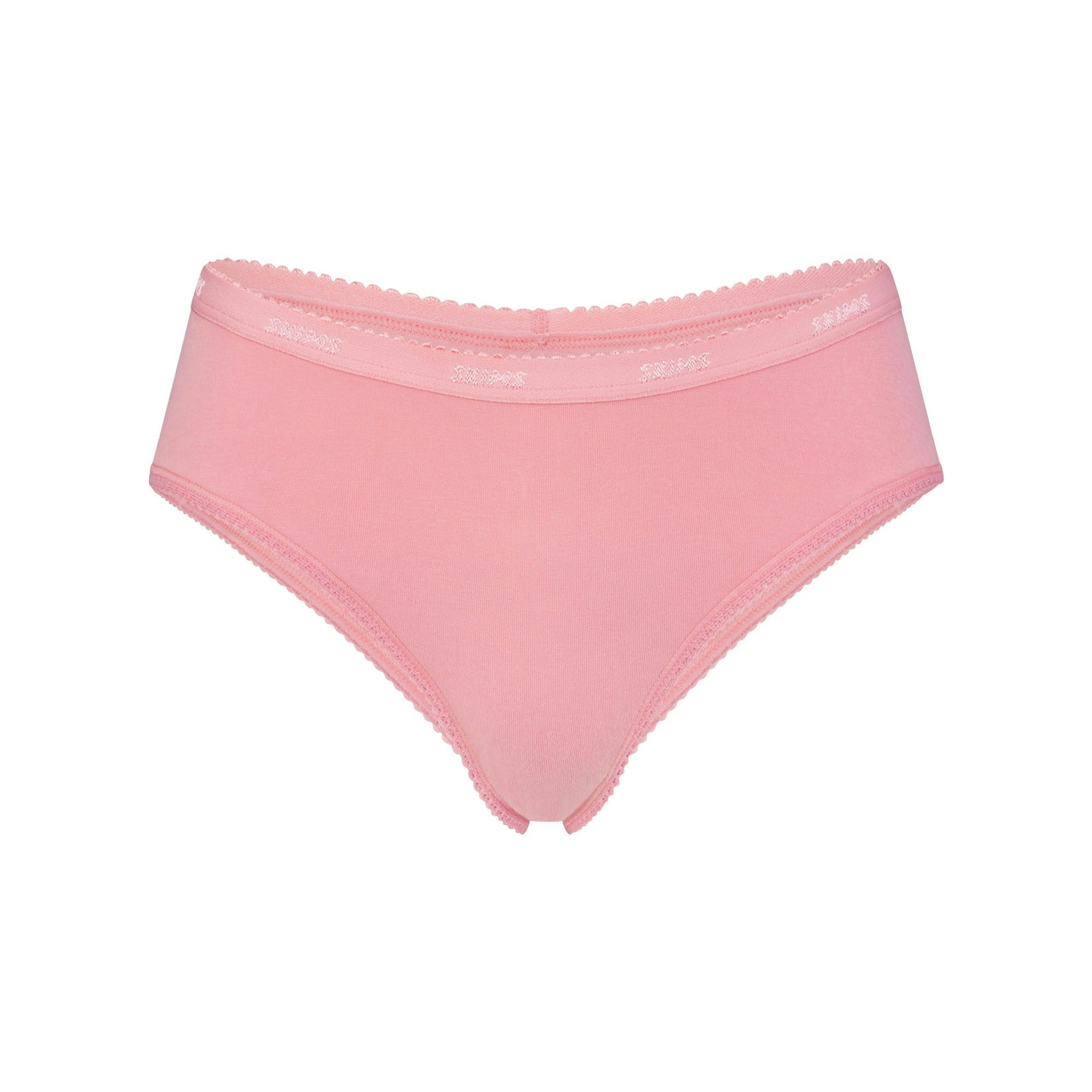 LIGHTWEIGHT COTTON LOGO PICOT HIPSTER - MELON TONAL