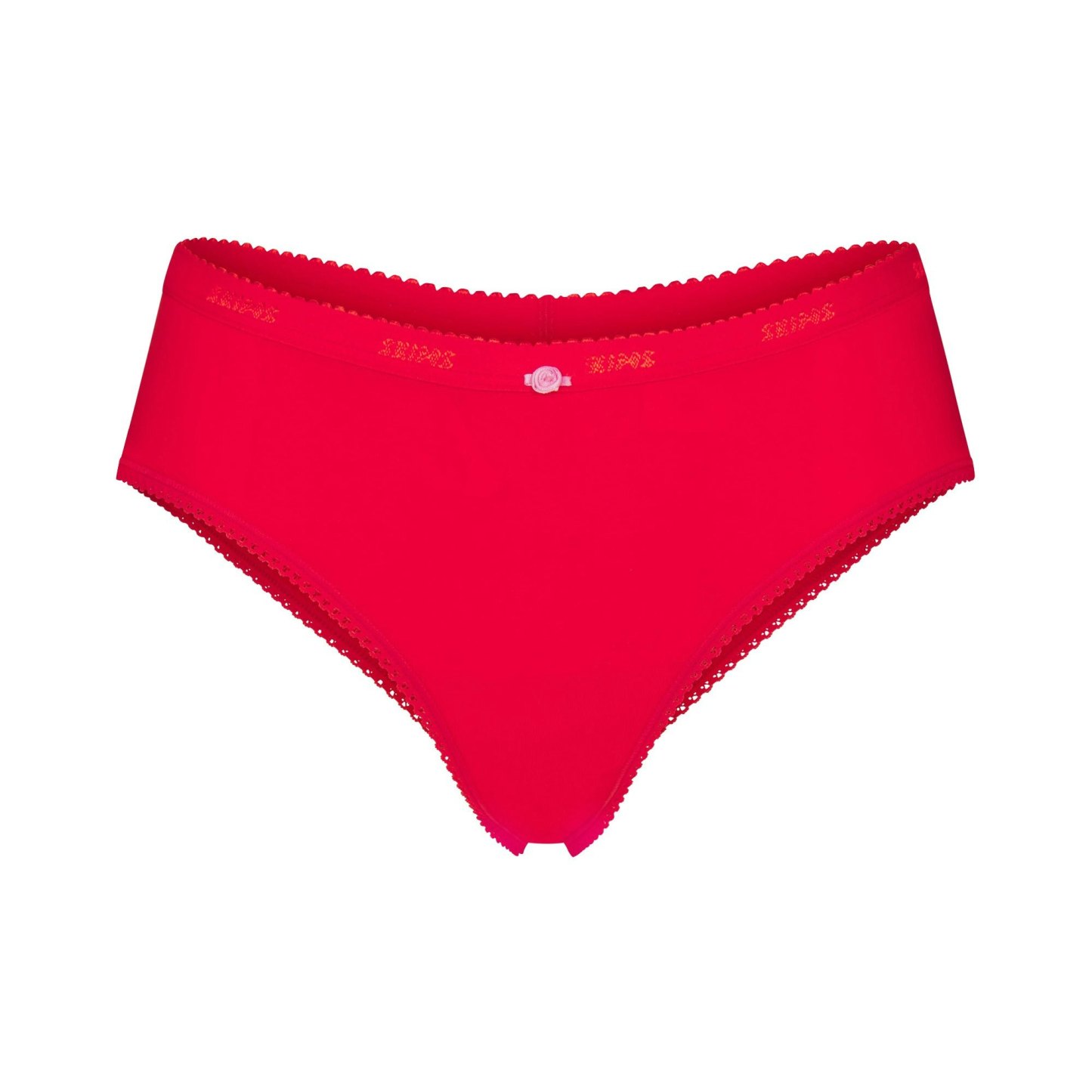LIGHTWEIGHT COTTON LOGO PICOT HIPSTER - RUBY TONAL