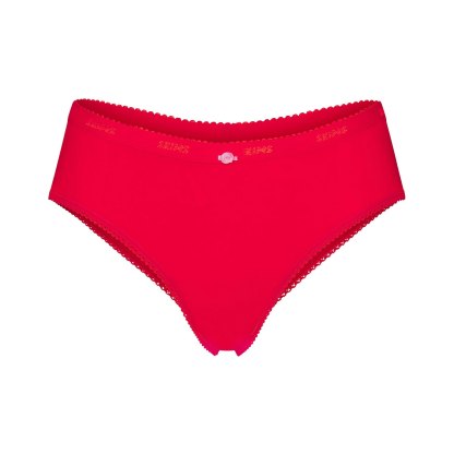 LIGHTWEIGHT COTTON LOGO PICOT HIPSTER - RUBY TONAL