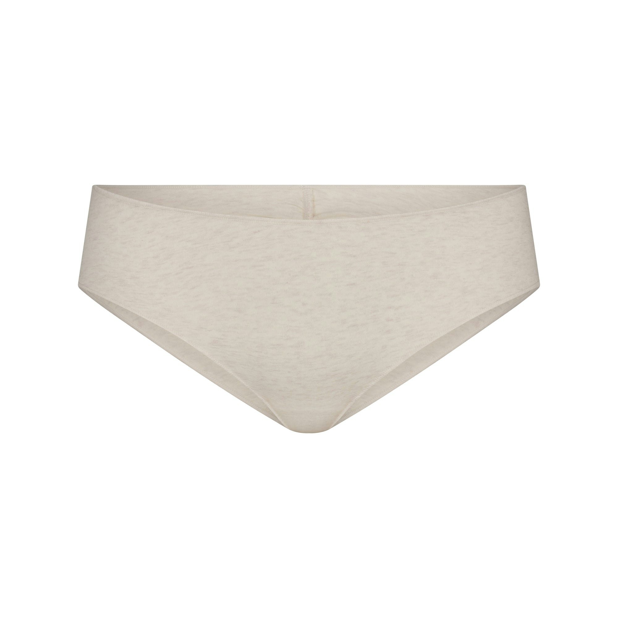 LIGHTWEIGHT COTTON RUCHED BACK HIPSTER - OATMEAL HEATHER