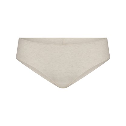 LIGHTWEIGHT COTTON RUCHED BACK HIPSTER - OATMEAL HEATHER