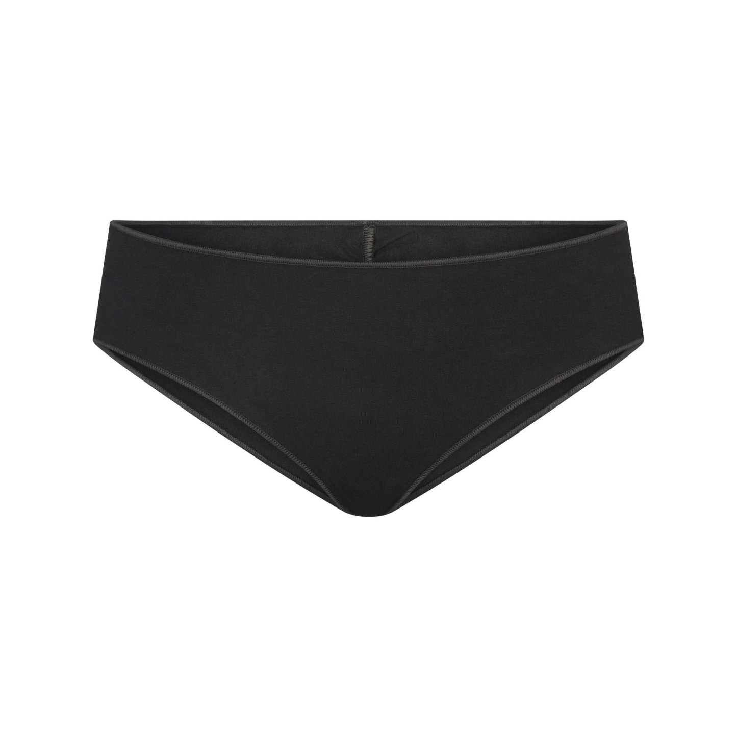 LIGHTWEIGHT COTTON RUCHED BACK HIPSTER - SOOT TONAL