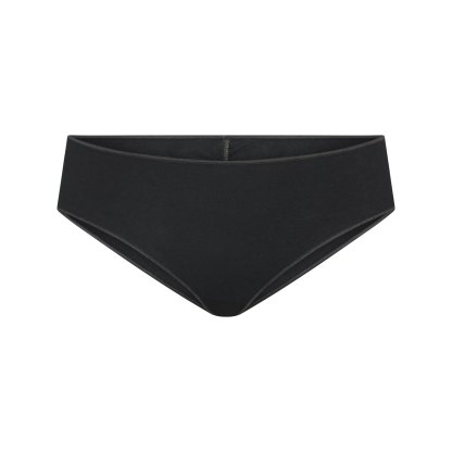 LIGHTWEIGHT COTTON RUCHED BACK HIPSTER - SOOT TONAL