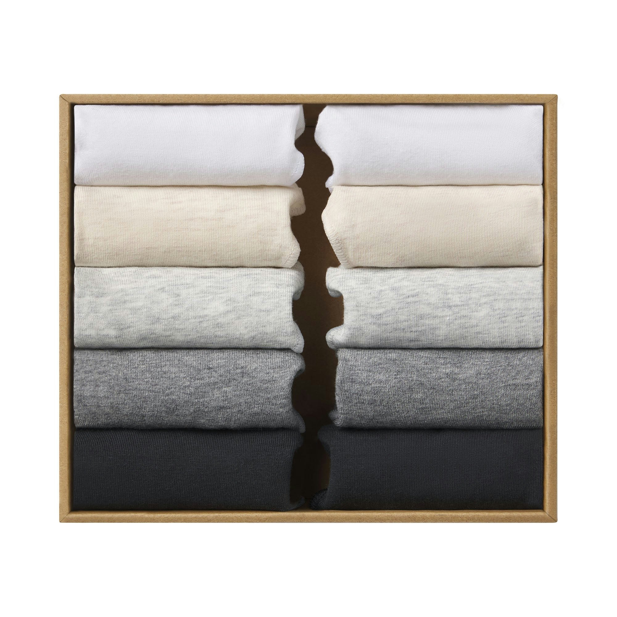 LIGHTWEIGHT COTTON STRING THONG 10-PACK - HEATHER SOOT MULTI