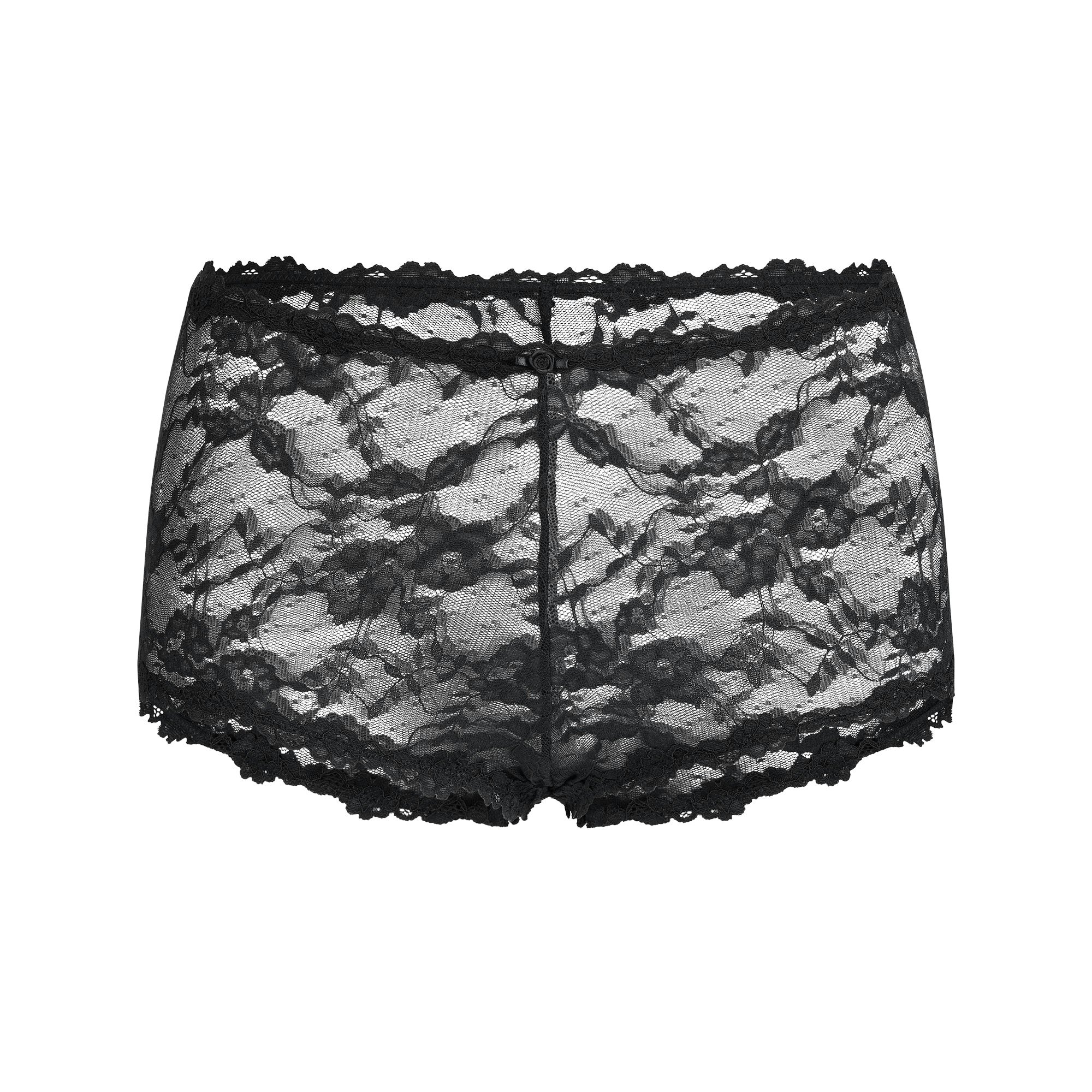 STRETCH LACE BOY SHORT - SOOT