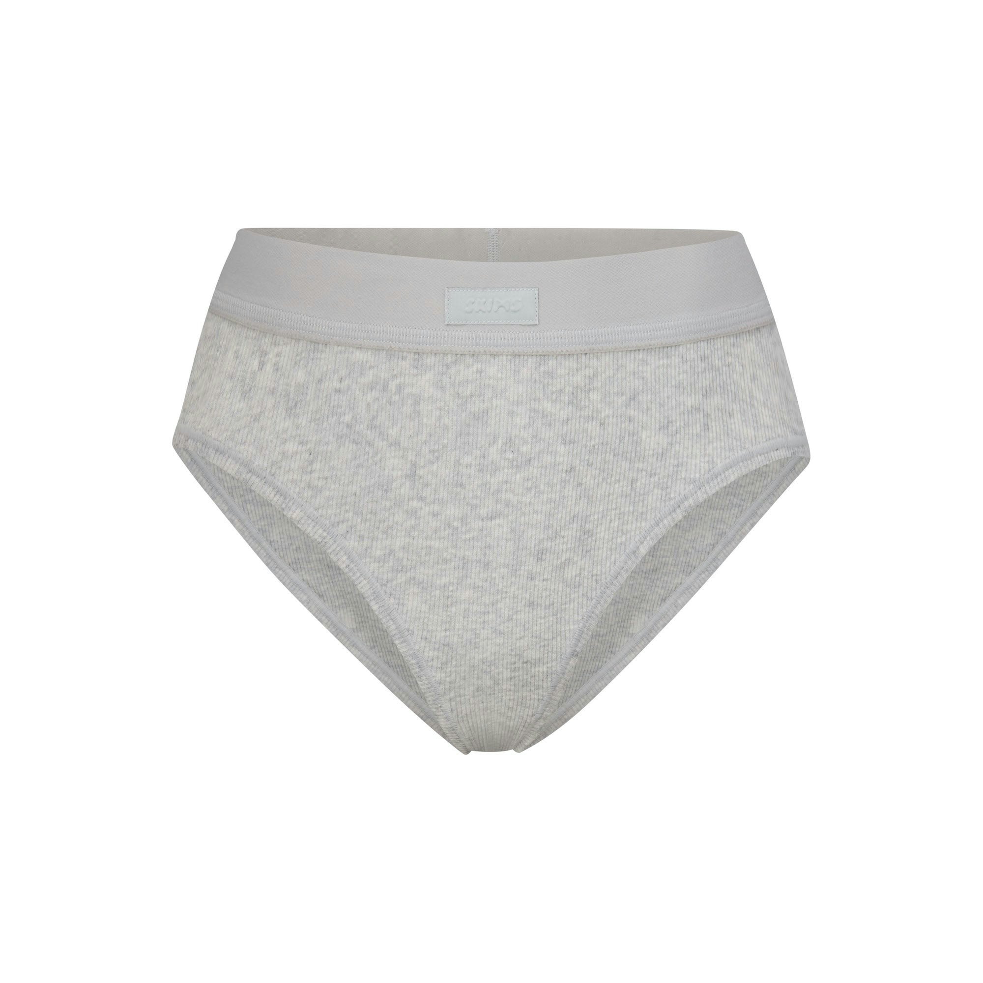 COTTON RIB BRIEF - LIGHT HEATHER GREY