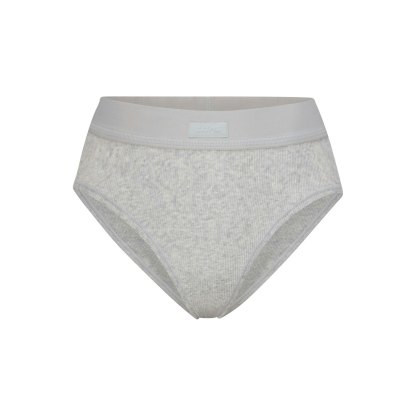 COTTON RIB BRIEF - LIGHT HEATHER GREY