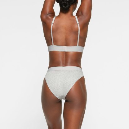 COTTON RIB BRIEF - LIGHT HEATHER GREY