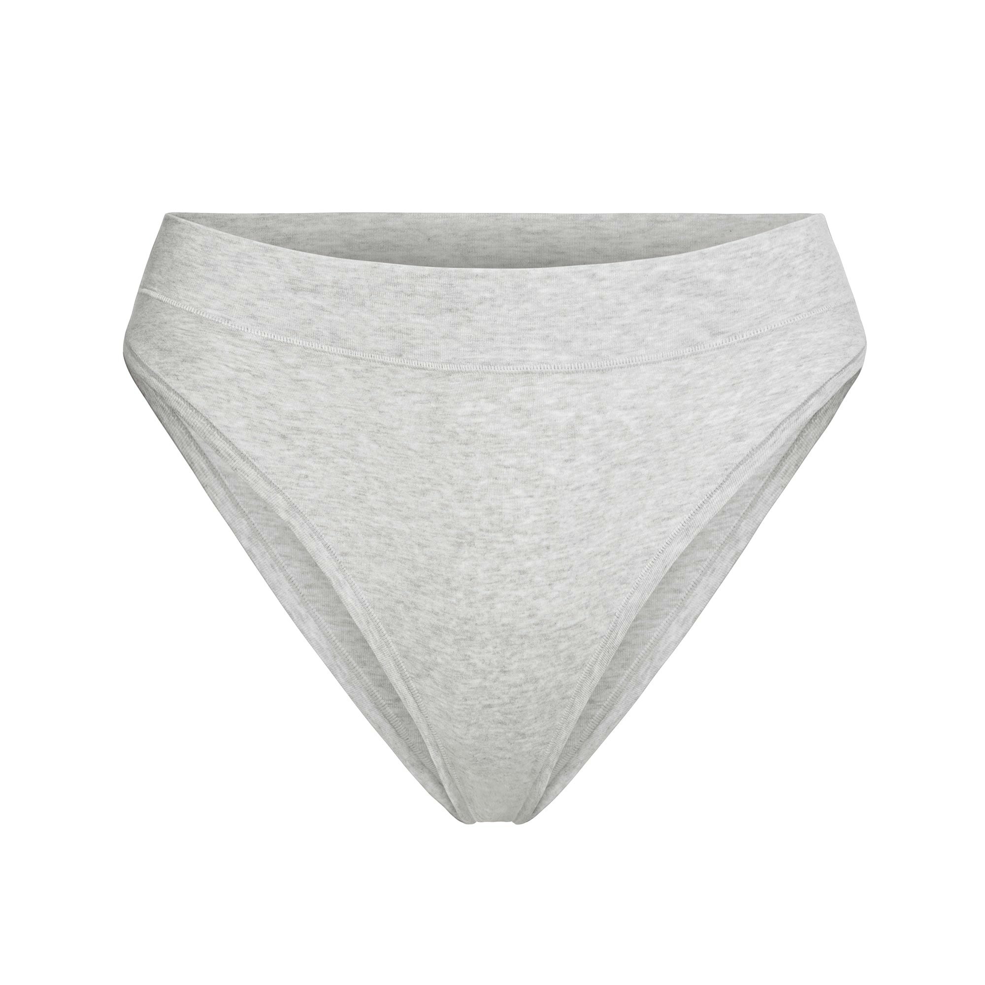 COTTON JERSEY CHEEKY TANGA - LIGHT HEATHER GREY