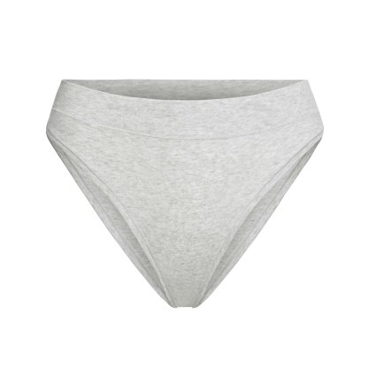 COTTON JERSEY CHEEKY TANGA - LIGHT HEATHER GREY