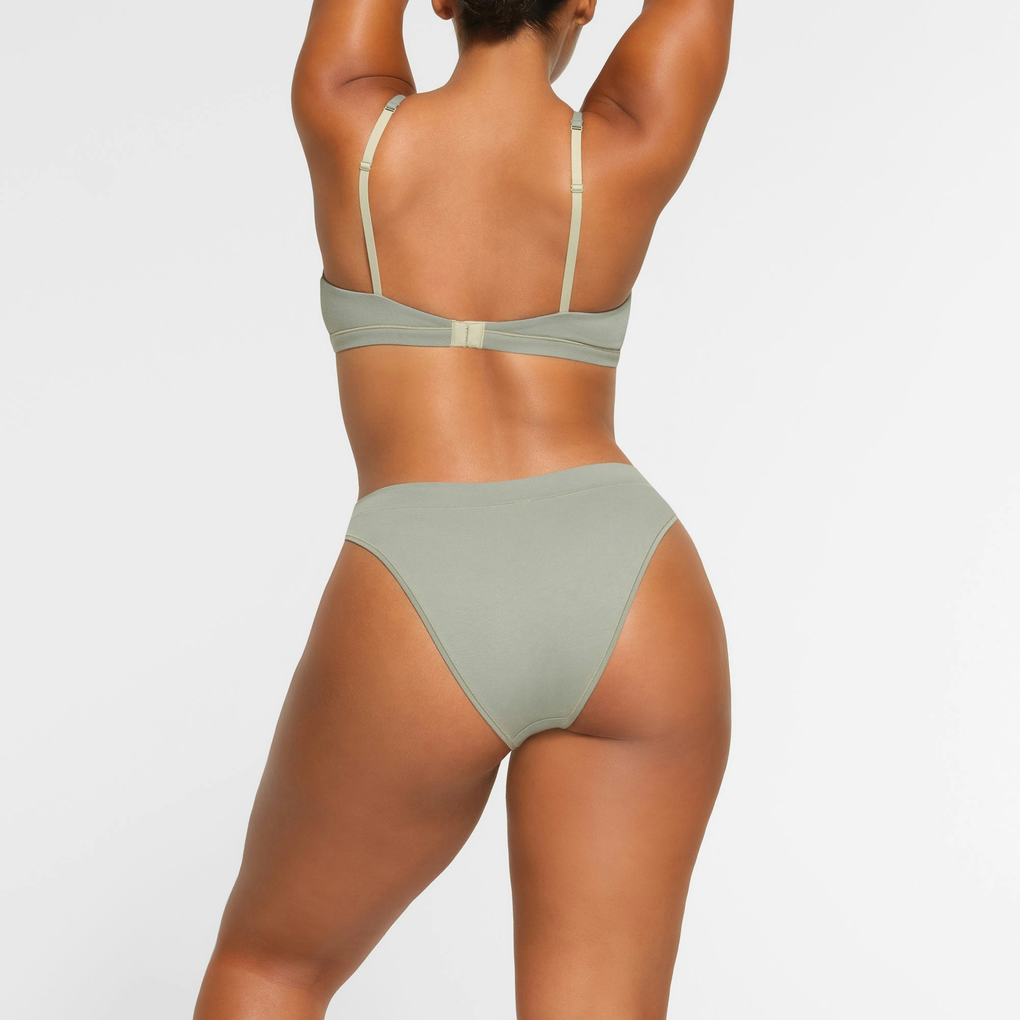 COTTON JERSEY CHEEKY TANGA - MINERAL