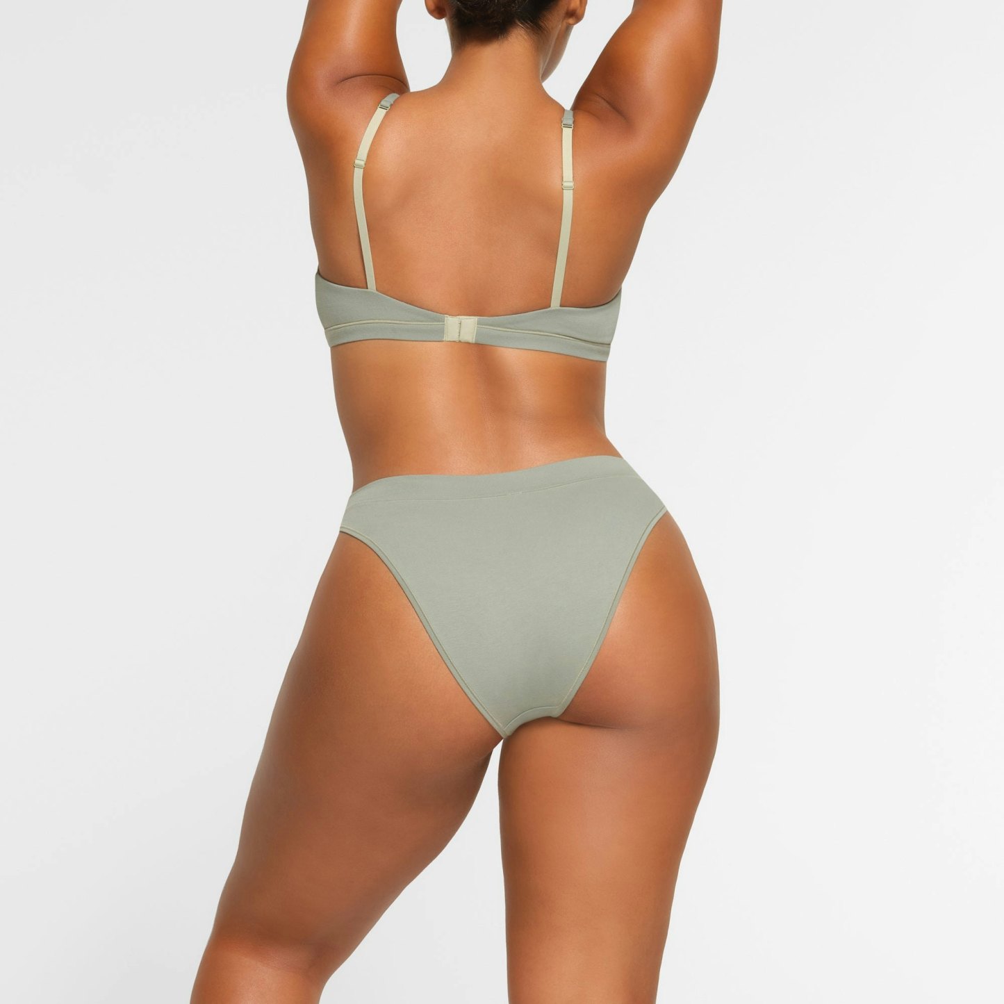 COTTON JERSEY CHEEKY TANGA - MINERAL