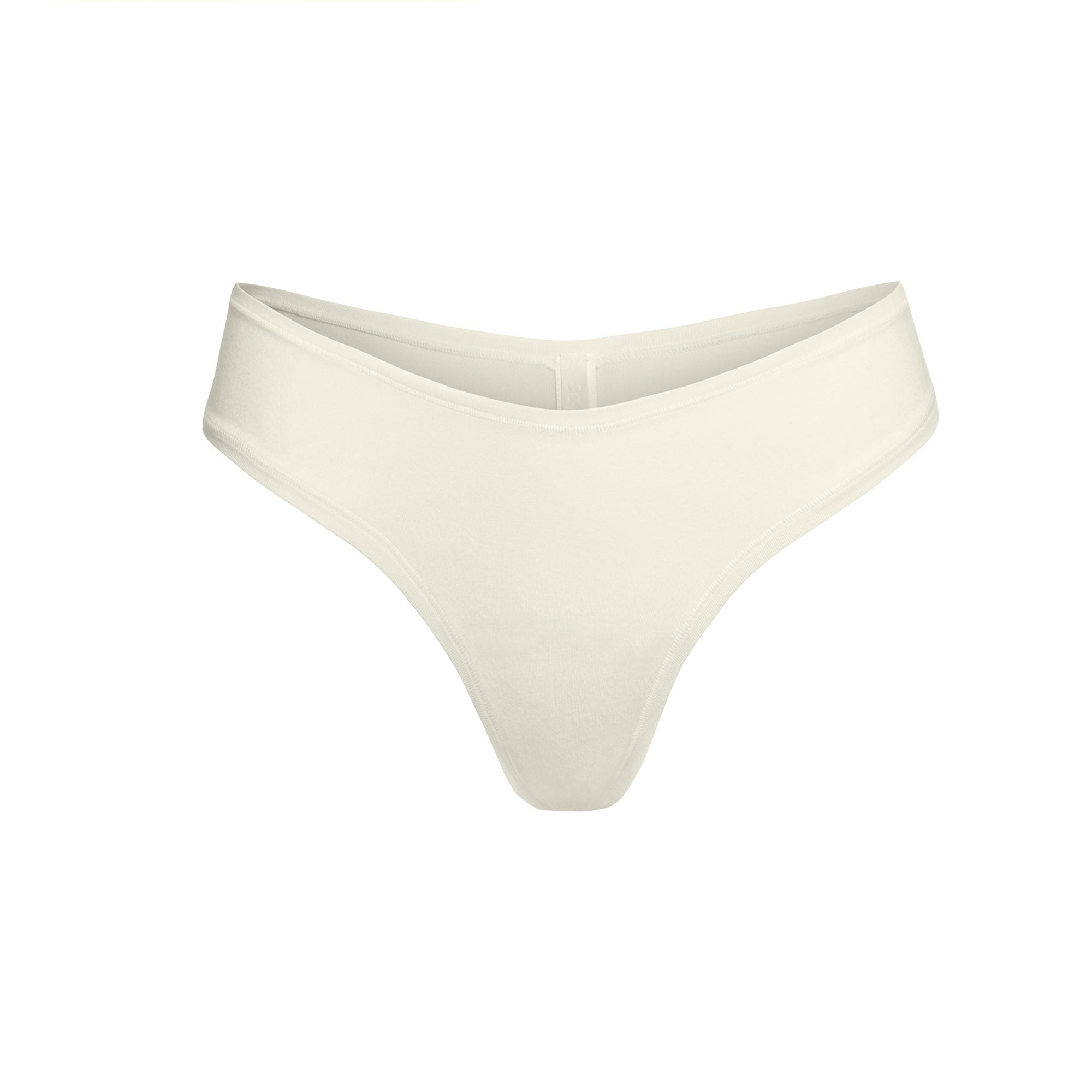 COTTON JERSEY DIPPED THONG - BONE