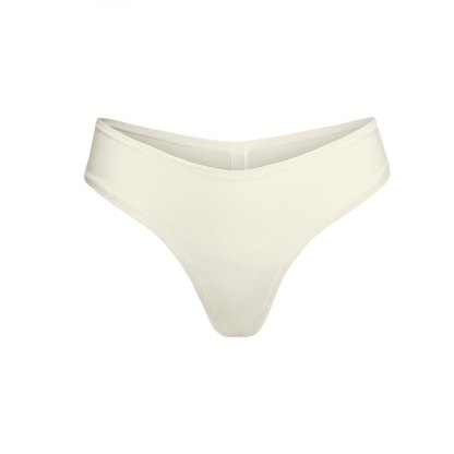COTTON JERSEY DIPPED THONG - BONE