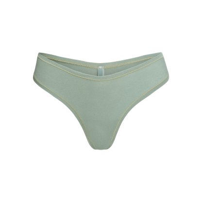 COTTON JERSEY DIPPED THONG - MINERAL
