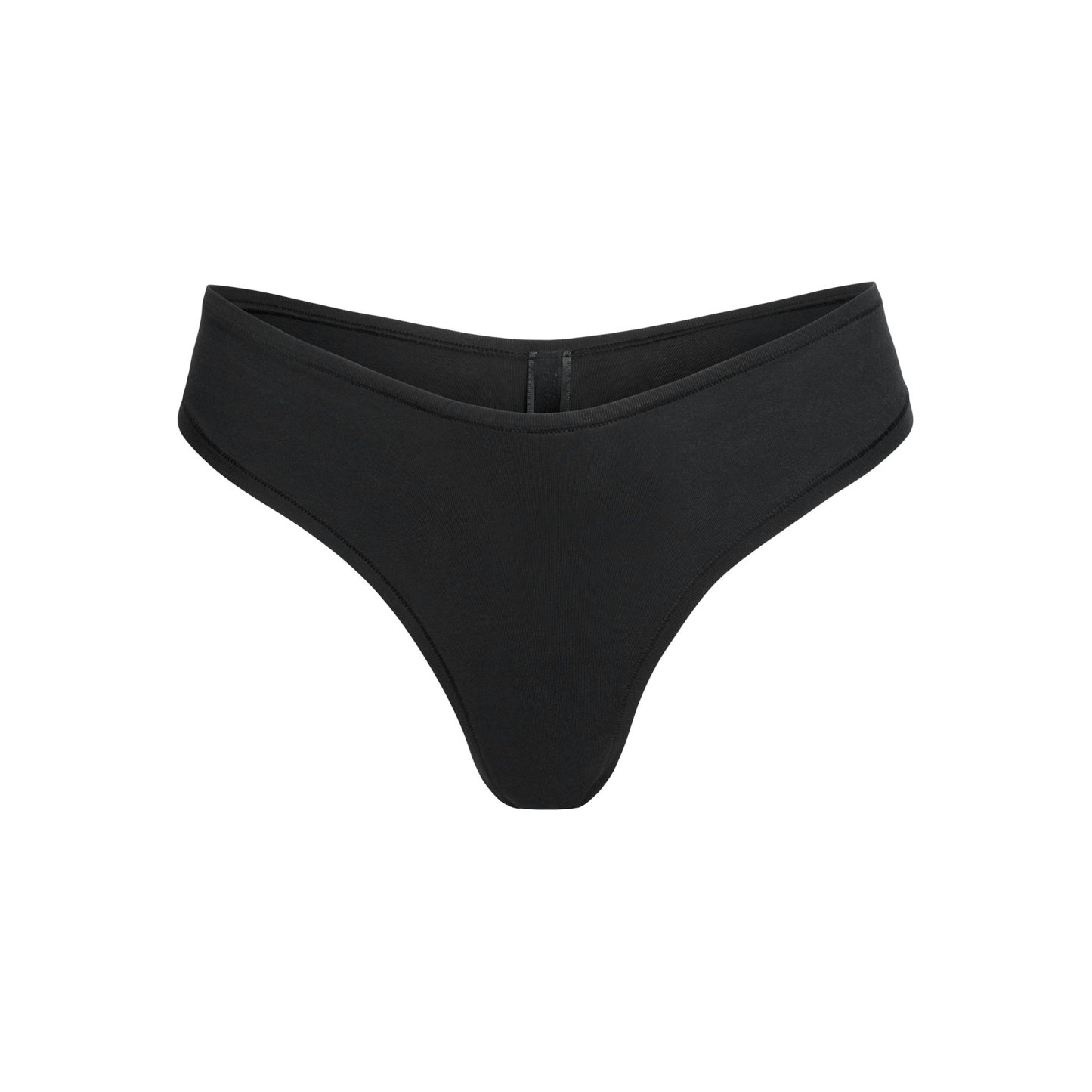 COTTON JERSEY DIPPED THONG - SOOT