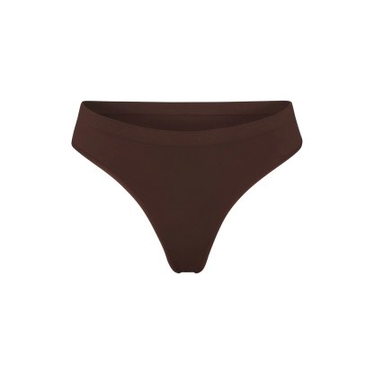 SOFT SMOOTHING SEAMLESS THONG - COCOA
