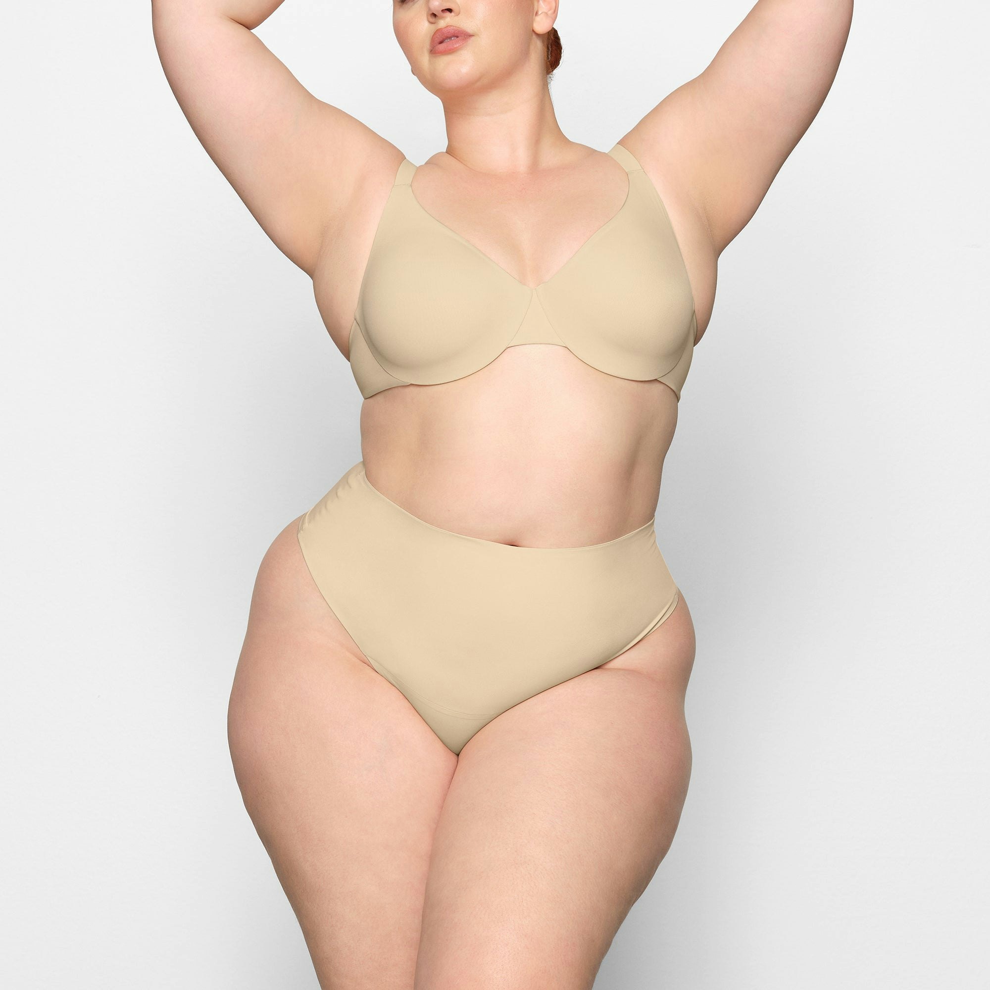 SMOOTHING INTIMATES HIGH-WAISTED THONG - SAND