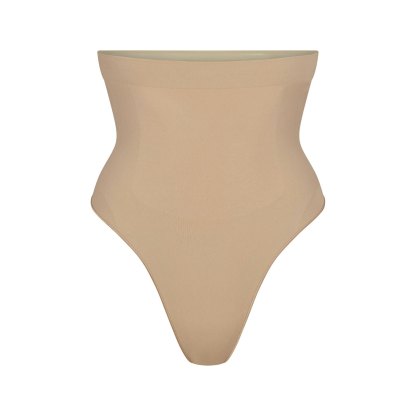 SEAMLESS SCULPT HIGH-WAISTED THONG - CLAY