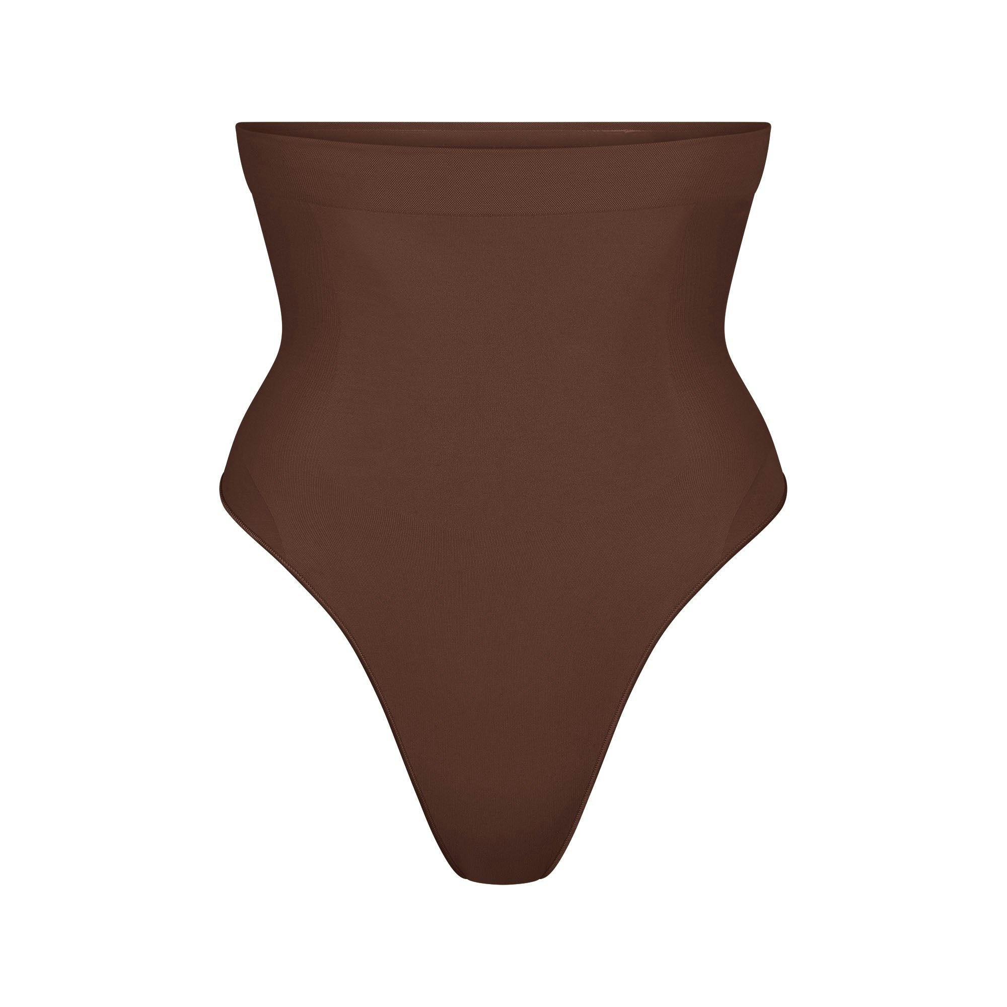 SEAMLESS SCULPT HIGH-WAISTED THONG - COCOA