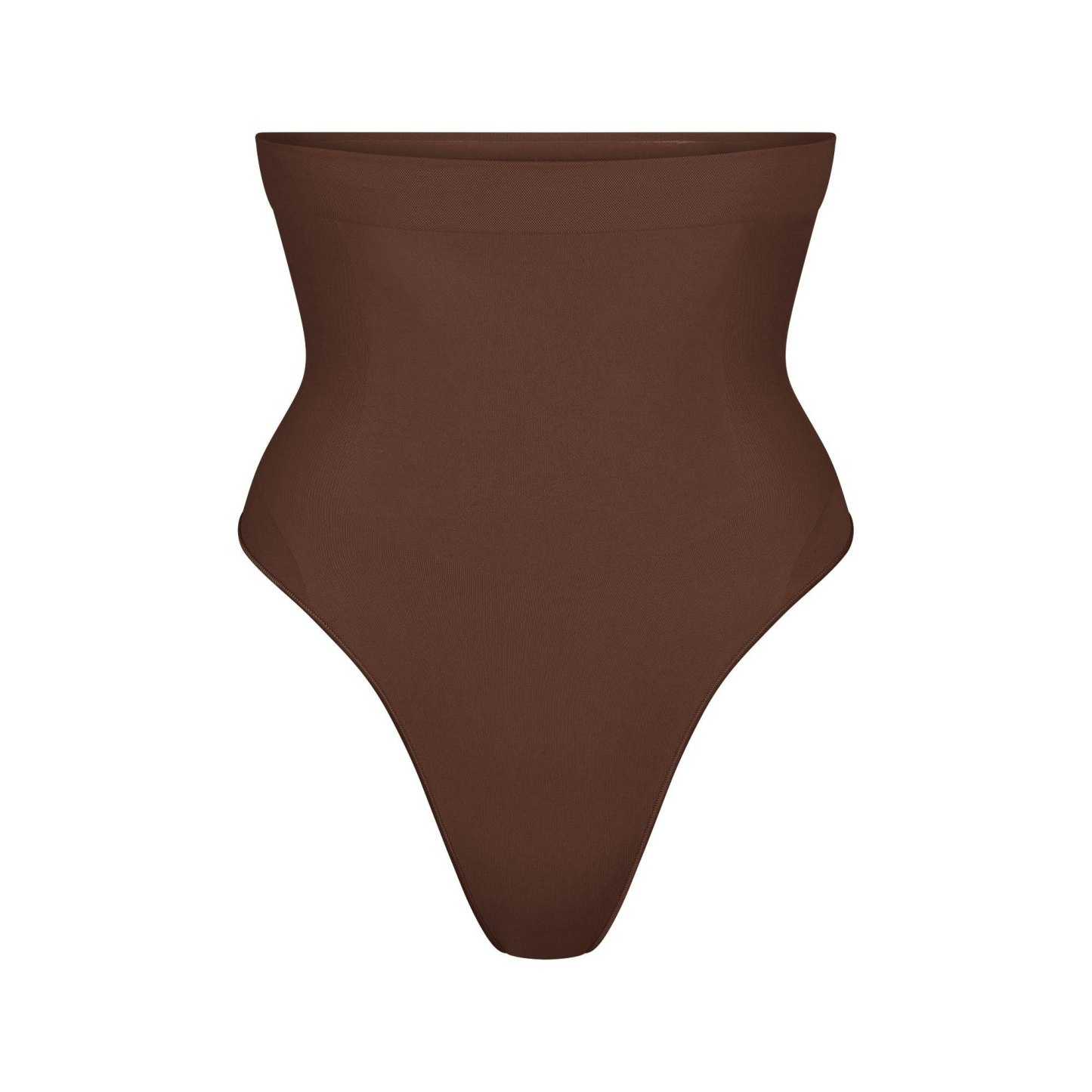 SEAMLESS SCULPT HIGH-WAISTED THONG - COCOA