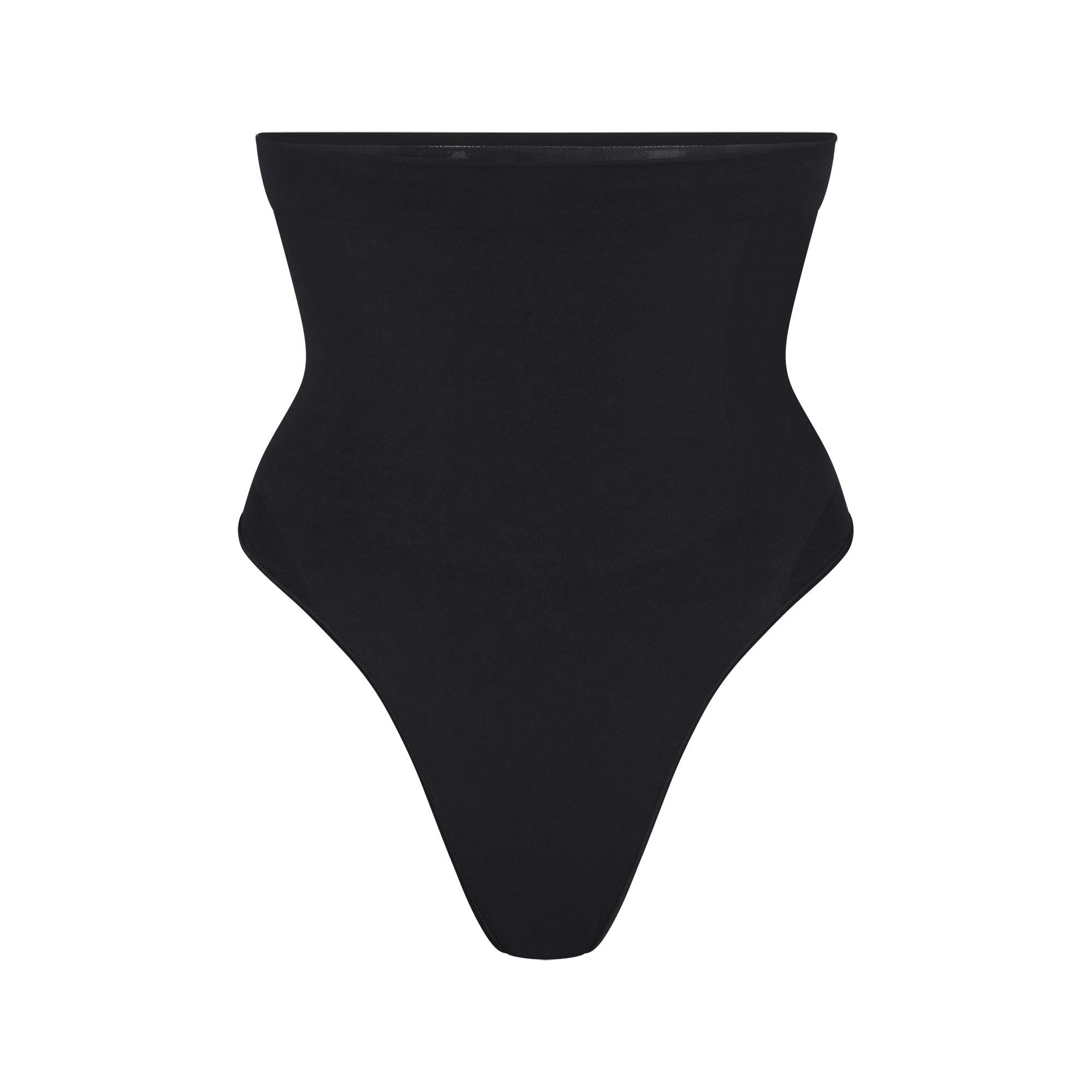 SEAMLESS SCULPT HIGH-WAISTED THONG - ONYX