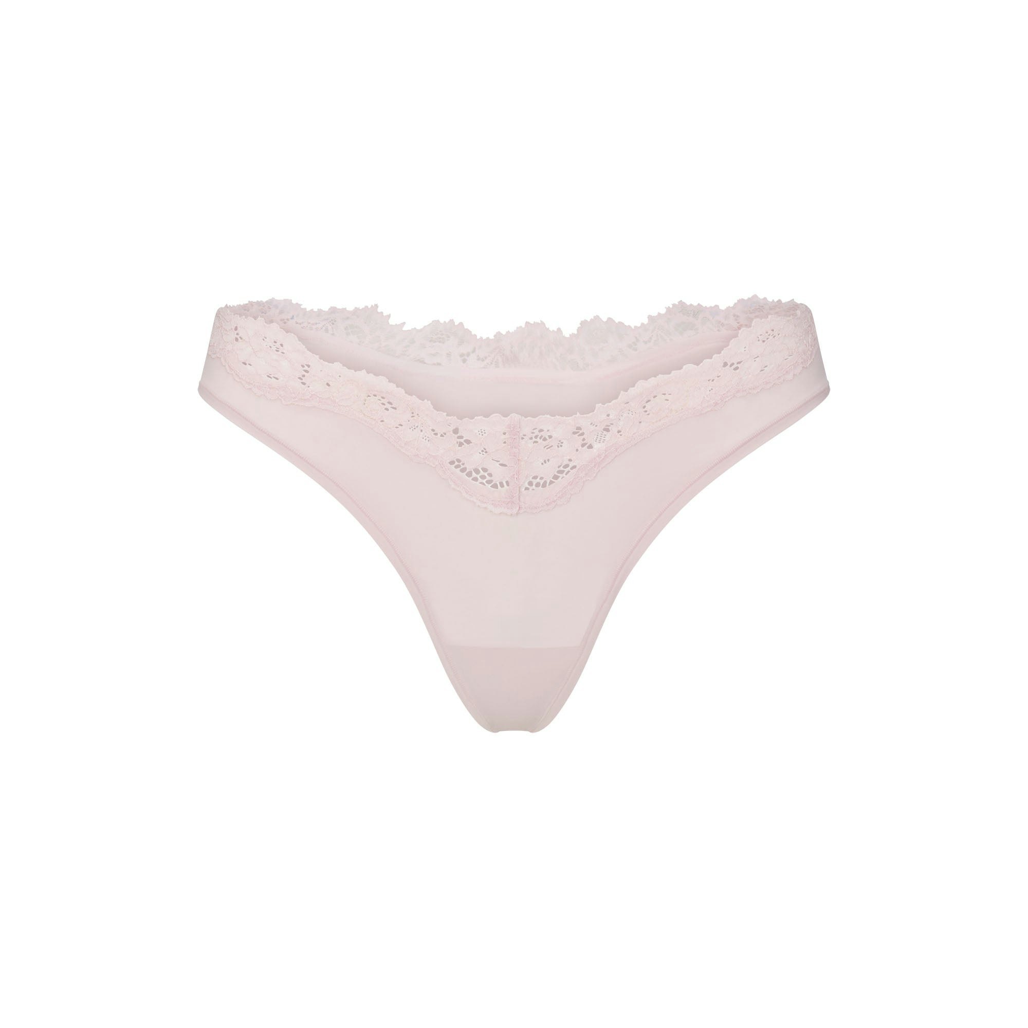 FITS EVERYBODY LACE DIPPED THONG 5-PACK - IVORY PEARL BOW MULTI