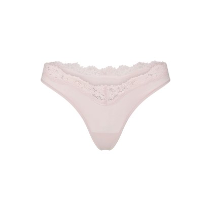 FITS EVERYBODY LACE DIPPED THONG 5-PACK - IVORY PEARL BOW MULTI