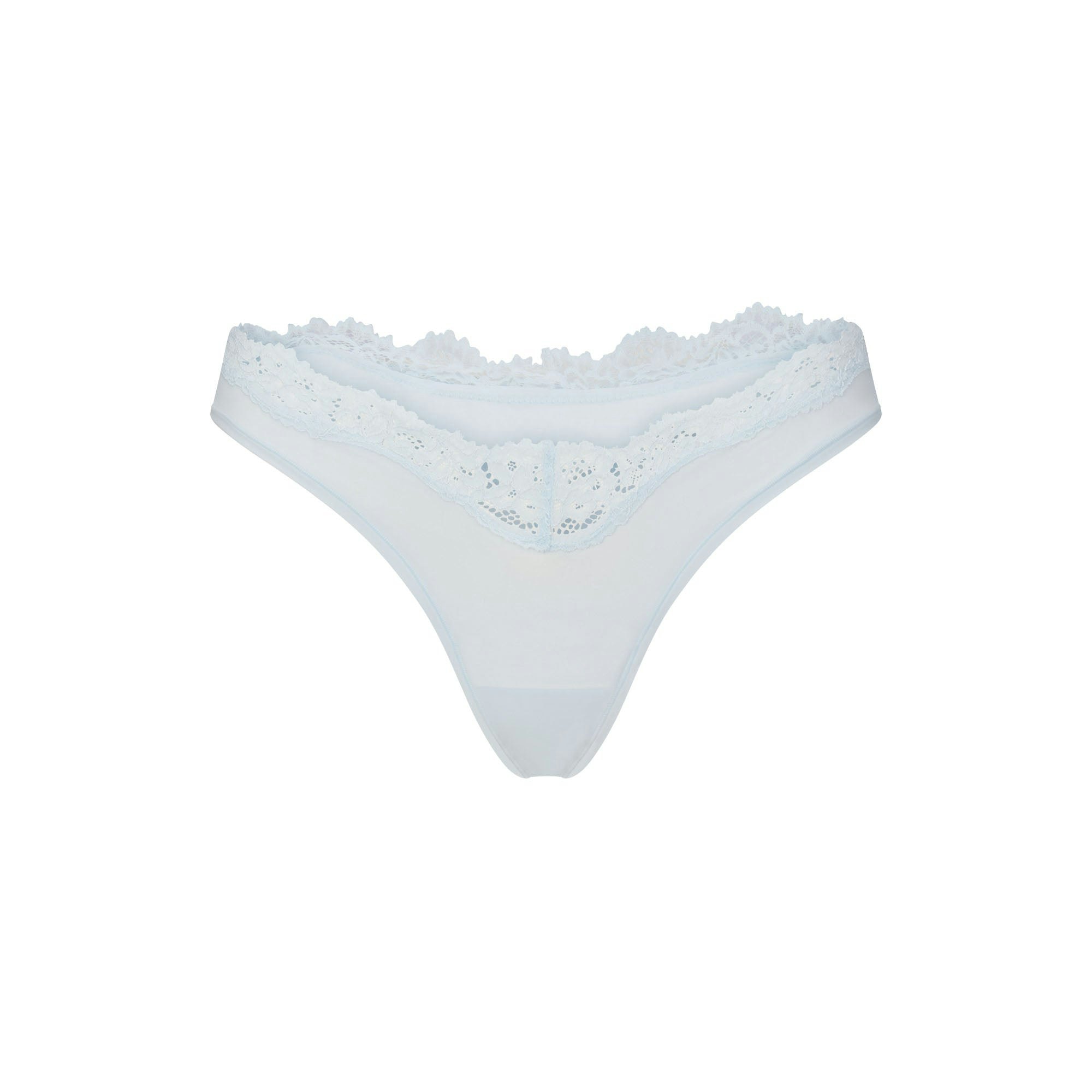 FITS EVERYBODY LACE DIPPED THONG 5-PACK - IVORY PEARL BOW MULTI