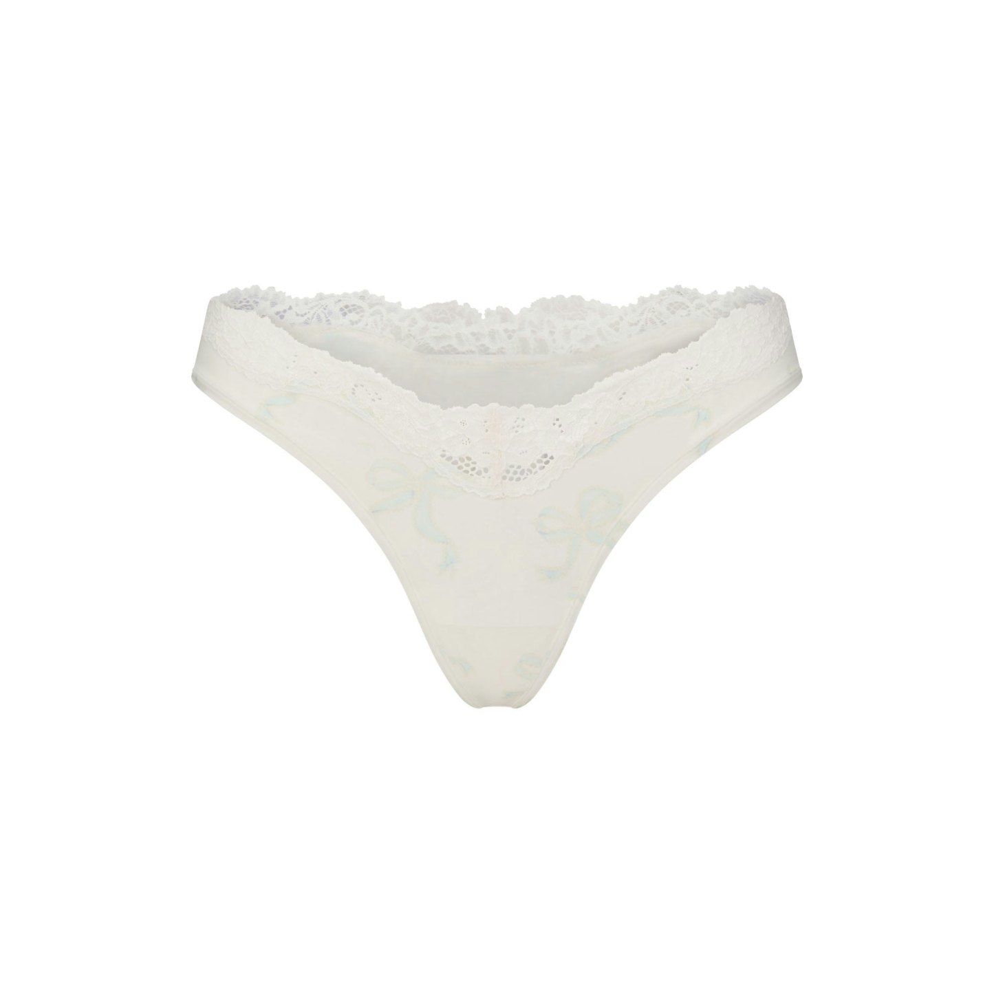FITS EVERYBODY LACE DIPPED THONG 5-PACK - IVORY PEARL BOW MULTI