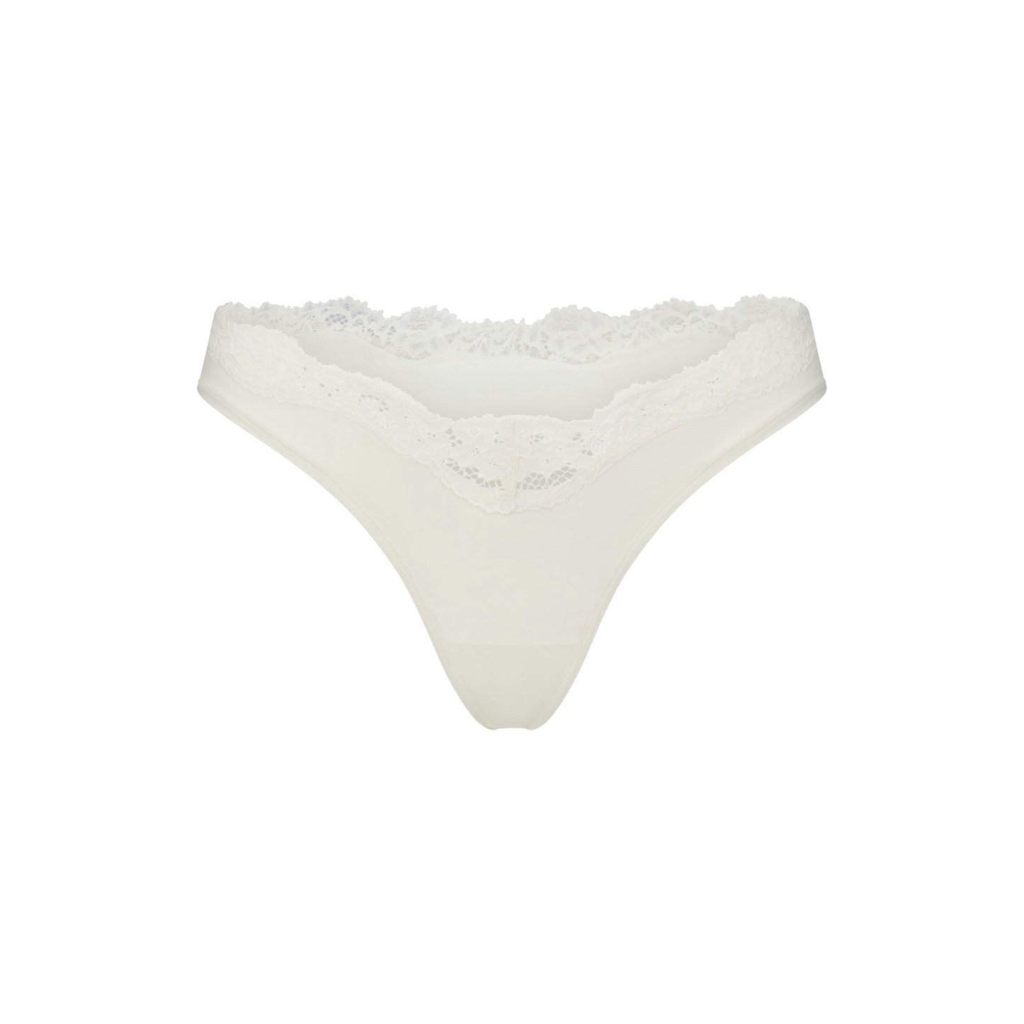 FITS EVERYBODY LACE DIPPED THONG 5-PACK - IVORY PEARL BOW MULTI