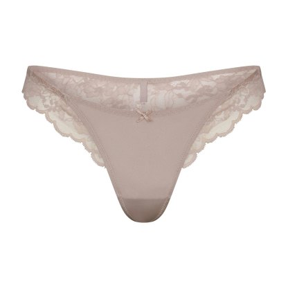 SKIMS LACE THONG - FAWN