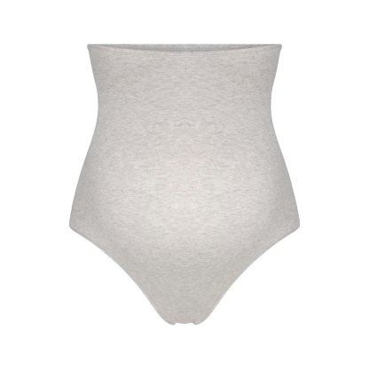 COTTON JERSEY MATERNITY HIGH-WAISTED THONG - LIGHT HEATHER GREY
