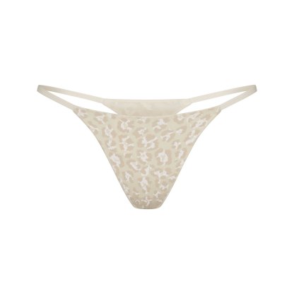 LIGHTWEIGHT COTTON STRING THONG - DELTA LEOPARD