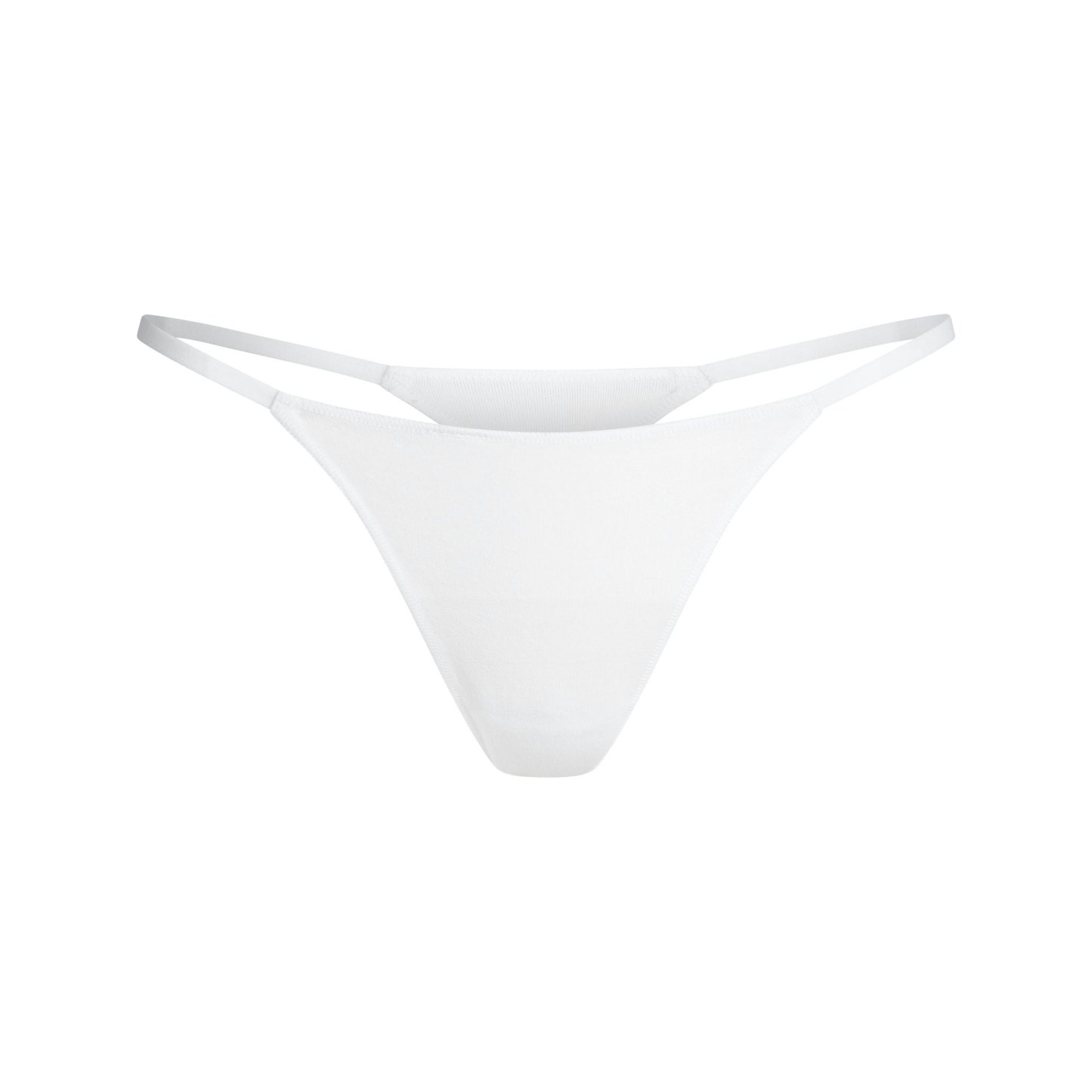 LIGHTWEIGHT COTTON STRING THONG - SNOW
