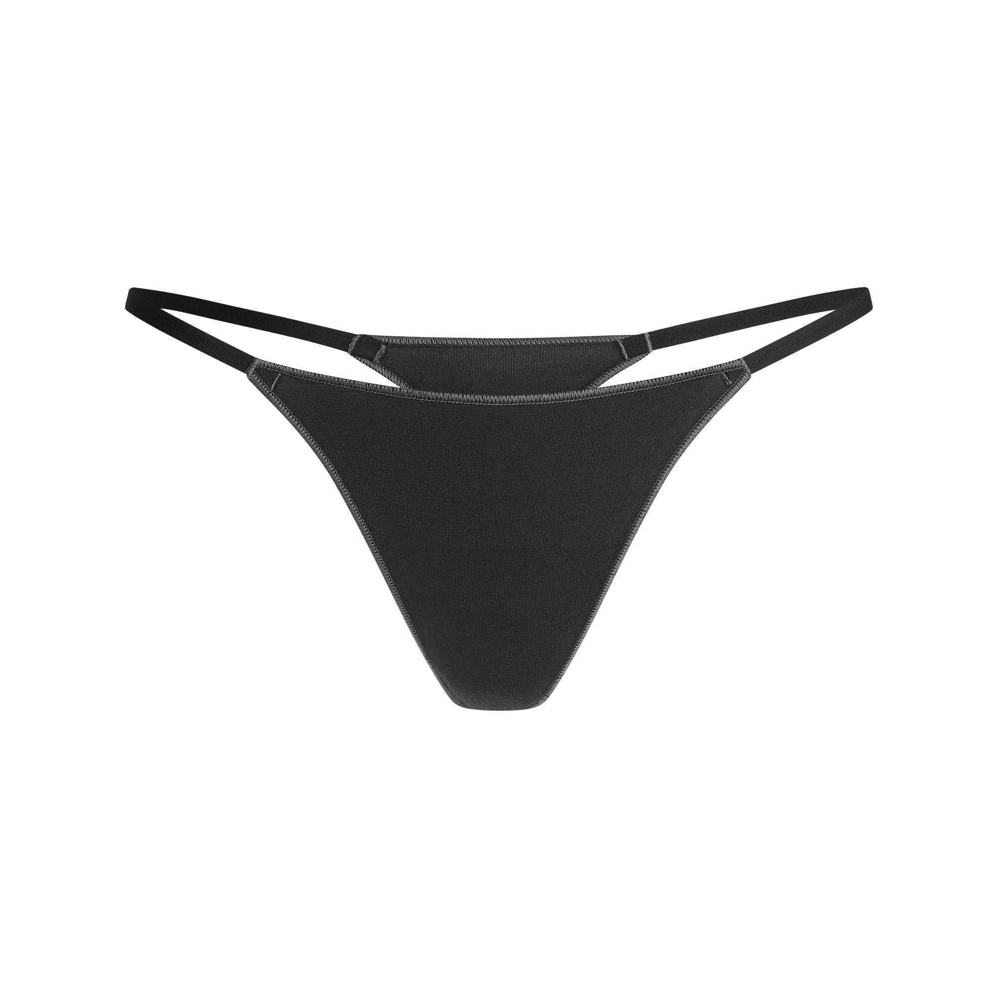 LIGHTWEIGHT COTTON STRING THONG - SOOT TONAL