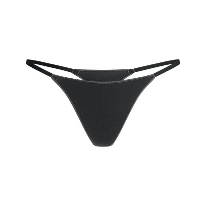 LIGHTWEIGHT COTTON STRING THONG - SOOT TONAL
