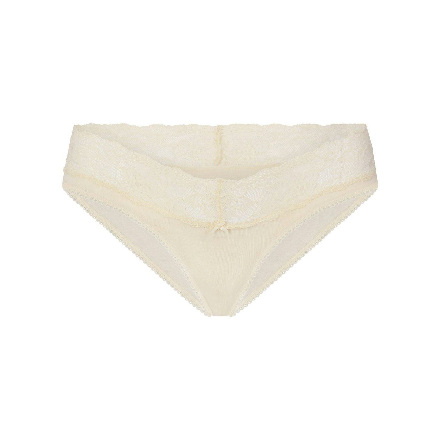 LIGHTWEIGHT COTTON WIDE LACE BRIEF - BUTTER TONAL