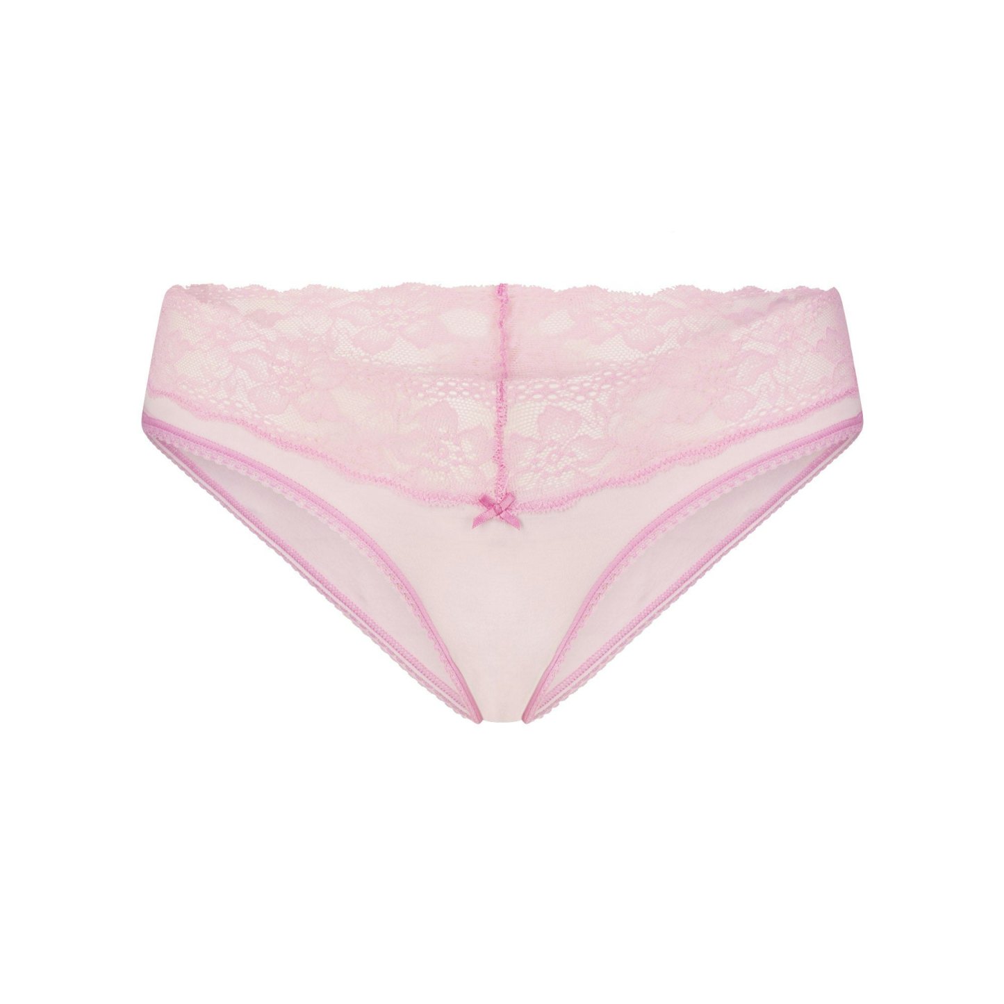 LIGHTWEIGHT COTTON WIDE LACE BRIEF - CHERRY BLOSSOM TONAL