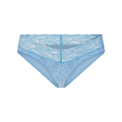 LIGHTWEIGHT COTTON WIDE LACE BRIEF - SURF DAINTY FLORAL PRINT