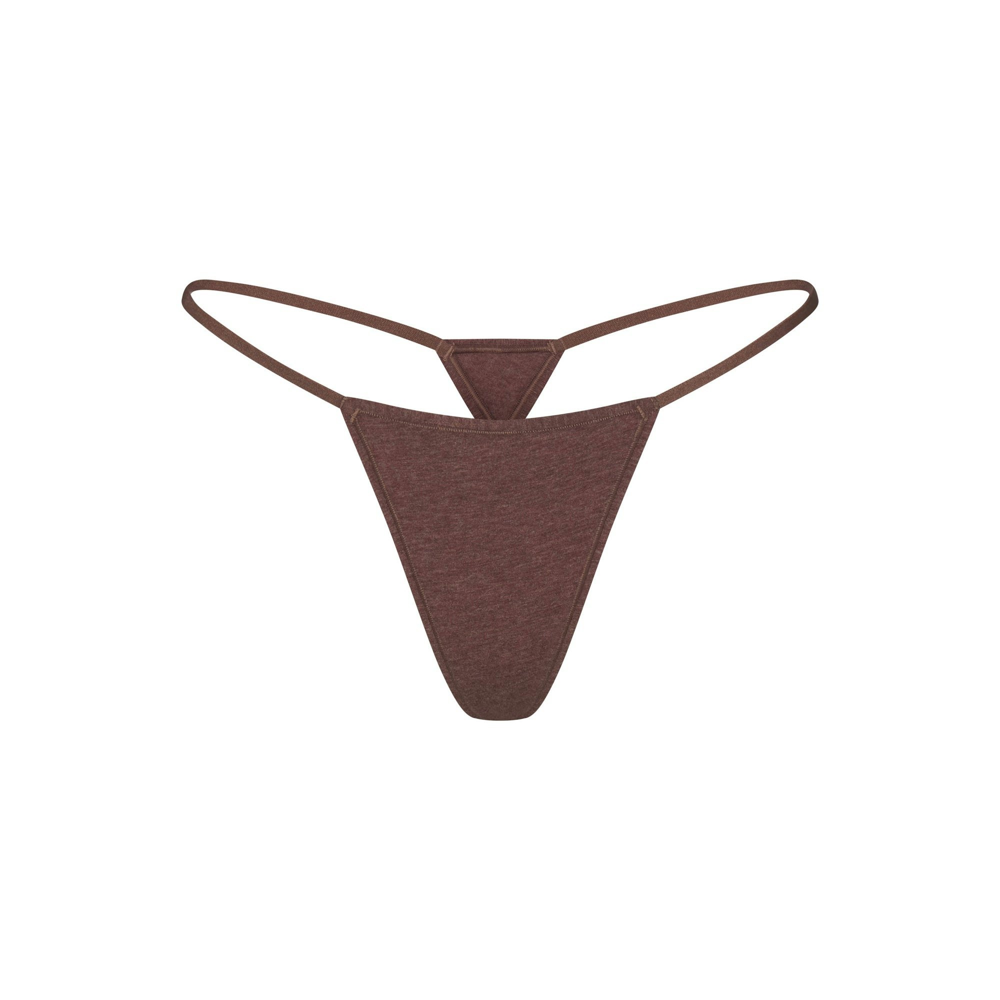 EVERYDAY COTTON STRING THONG - COCOA HEATHER
