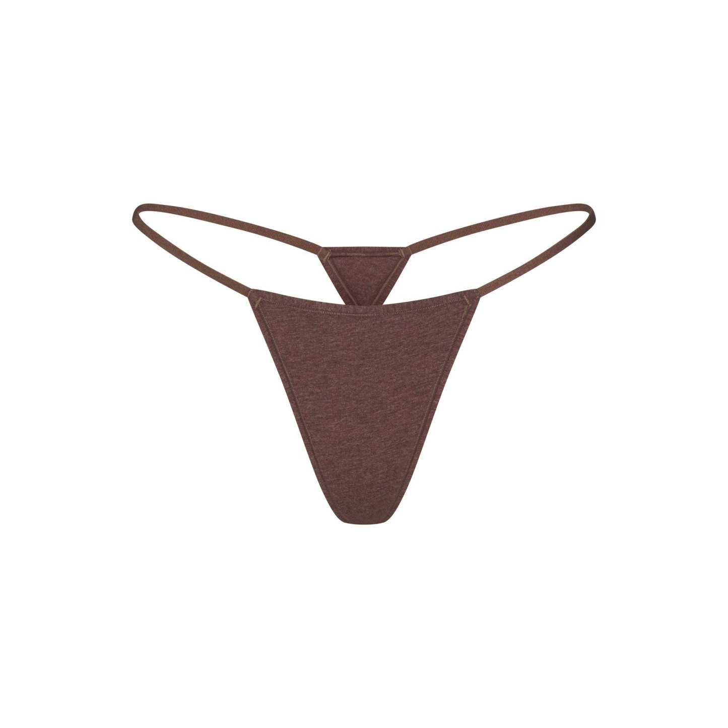 EVERYDAY COTTON STRING THONG - COCOA HEATHER