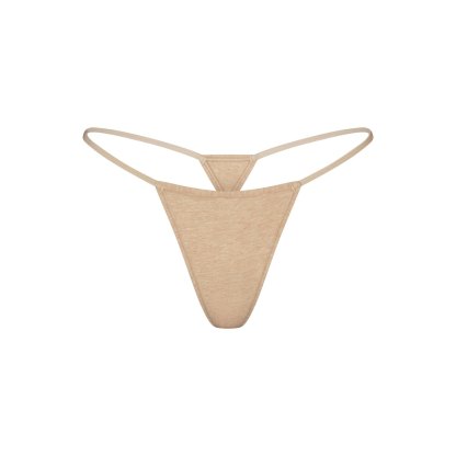 EVERYDAY COTTON STRING THONG - CLAY HEATHER