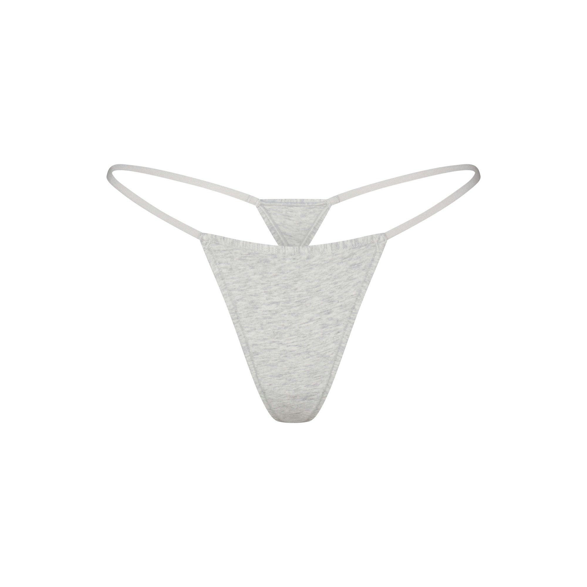 EVERYDAY COTTON STRING THONG - LIGHT HEATHER GREY