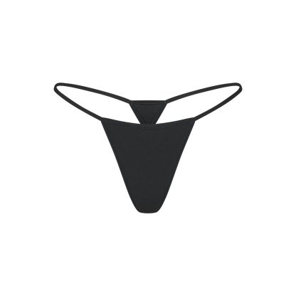 EVERYDAY COTTON STRING THONG - ONYX