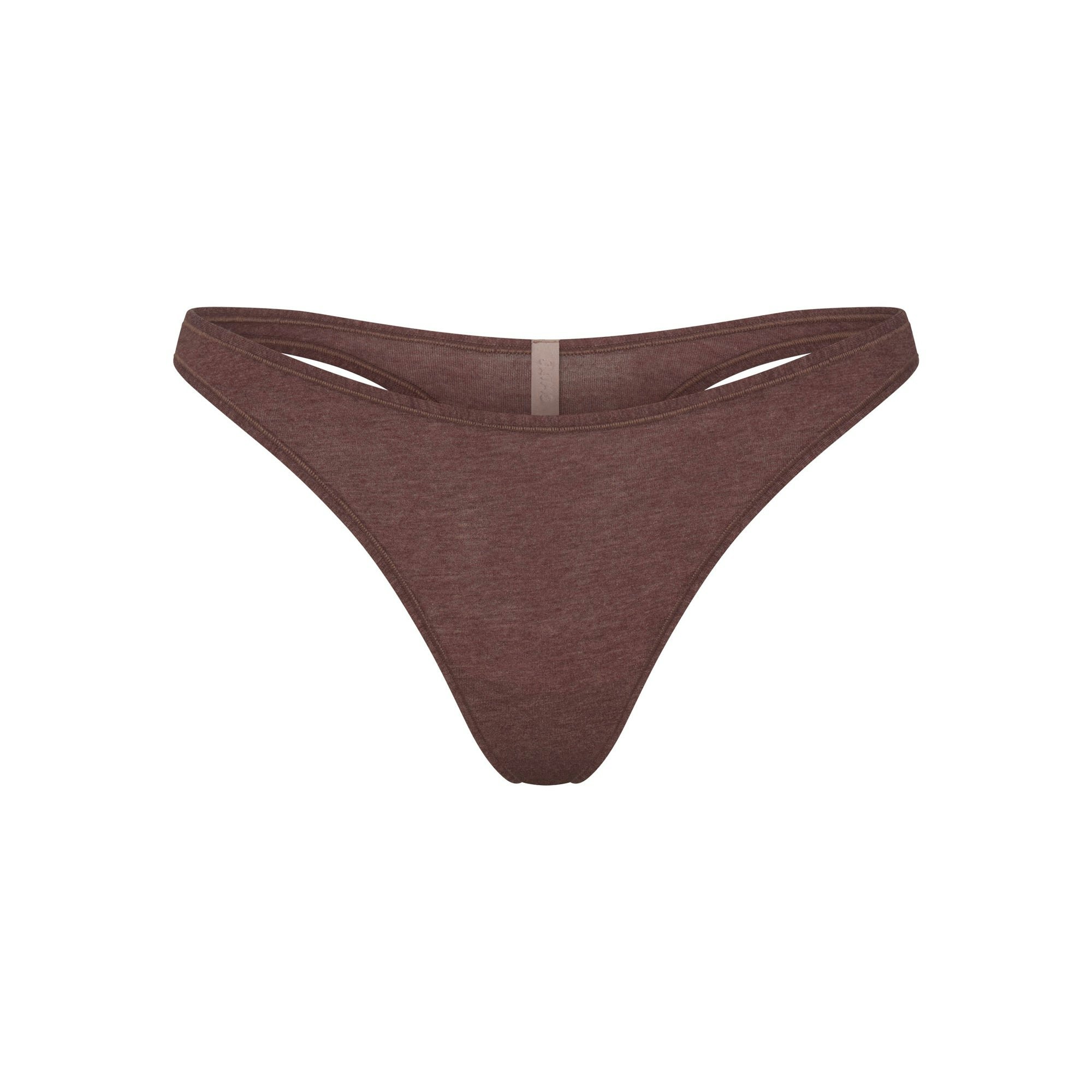EVERYDAY COTTON THONG - COCOA HEATHER